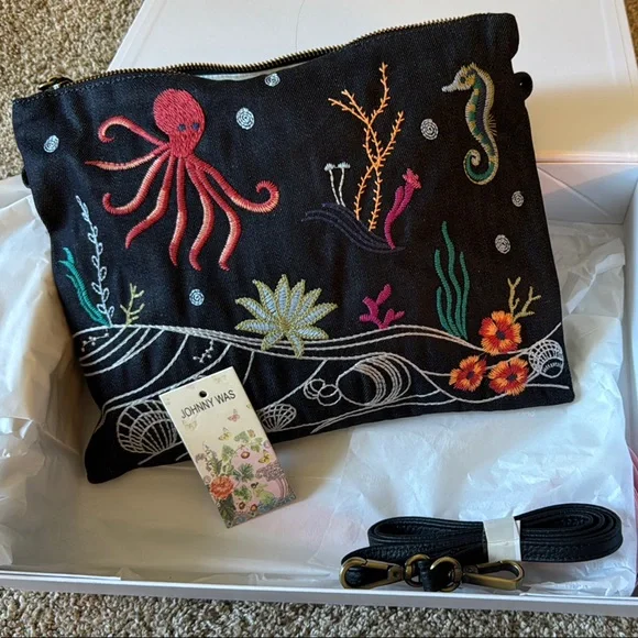 Johnny Was Stiched Marine Life purse - Picture 5 of 7